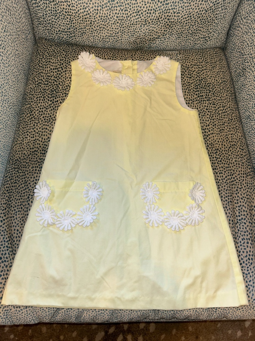 The Beaufort Bonnet Sleeveless Shift Dress with White Daisy Appliqués